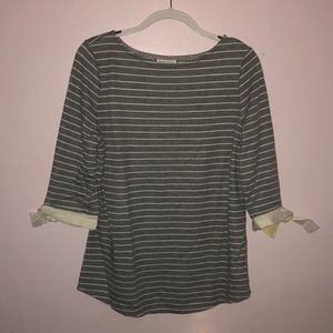 Charter Club | size L | Gray and White Stripes